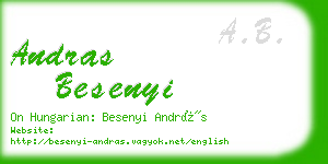 andras besenyi business card